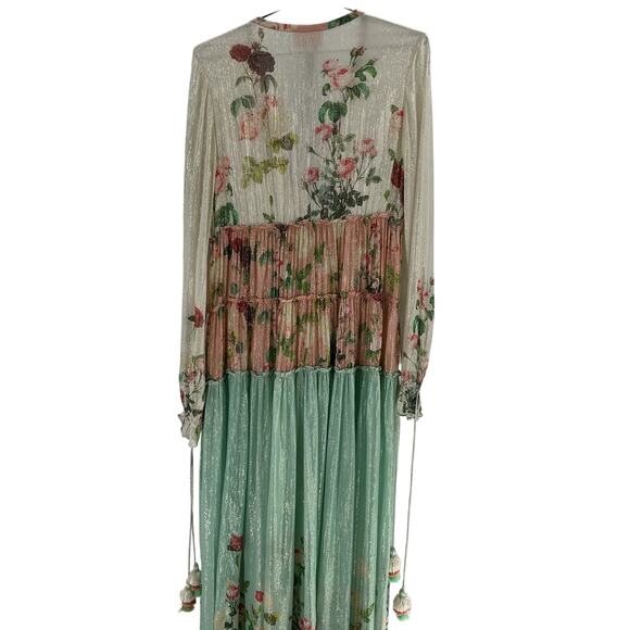 Rococo Sand 'Ruched' Blue Viscose Long Dress Size M - Picture 3 of 4